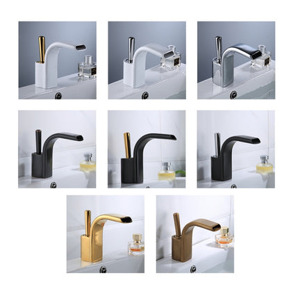 Bathroom All Copper Basin Hot And Cold Water Faucet, Specification: White Silver - Faucets & Accessories by buy2fix | Online Shopping UK | buy2fix