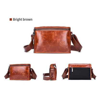 BULL CAPTAIN Leather Shoulder Messenger Bag For Men(Brown) - Single-shoulder Bags by BULL CAPTAIN | Online Shopping UK | buy2fix