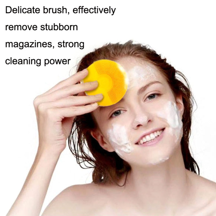 Silicone Sound Wave Vibration Massage Pore Cleaning Beauty Brush, Colour: Lemon Yellow - Cleanser by buy2fix | Online Shopping UK | buy2fix