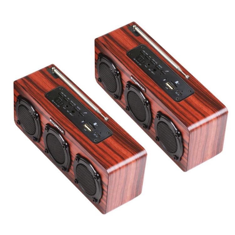 KingNeed S309 Wooden Multifunctional Wireless Bluetooth Speaker Card Subwoofer - Desktop Speaker by KingNeed | Online Shopping UK | buy2fix