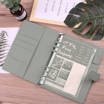 A5 Macaron Notebook PU Loose-leaf Cash Budget Handbook(Gray) - Notebooks by buy2fix | Online Shopping UK | buy2fix