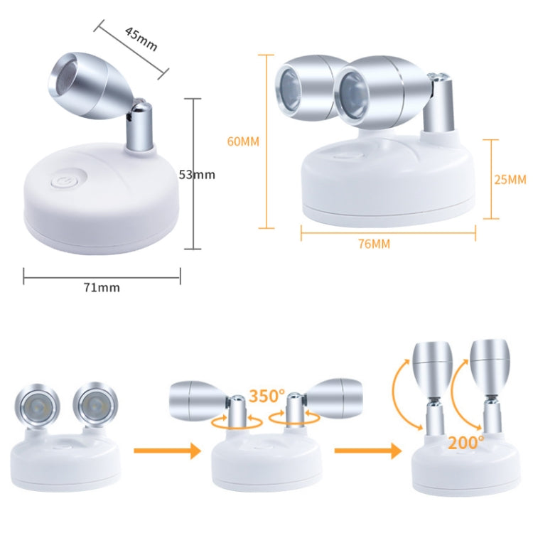 C1556 Single Head 2 Lights Wireless RGB Remote Control Cabinet Ambient Spotlight - Novelty Lighting by buy2fix | Online Shopping UK | buy2fix