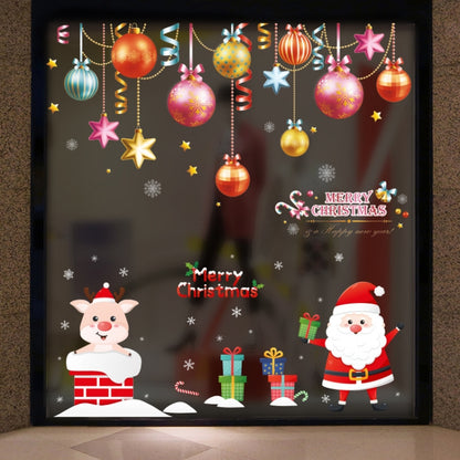 Santa Claus Hanging Stickers Shop Window Glass Door Living Room Wall Stickers(6305) - Christmas Stickers by buy2fix | Online Shopping UK | buy2fix