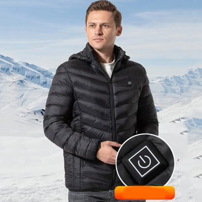 11 Zone Double Control Black USB Winter Electric Heated Jacket Warm Thermal Jacket, Size: M - Down Jackets by buy2fix | Online Shopping UK | buy2fix