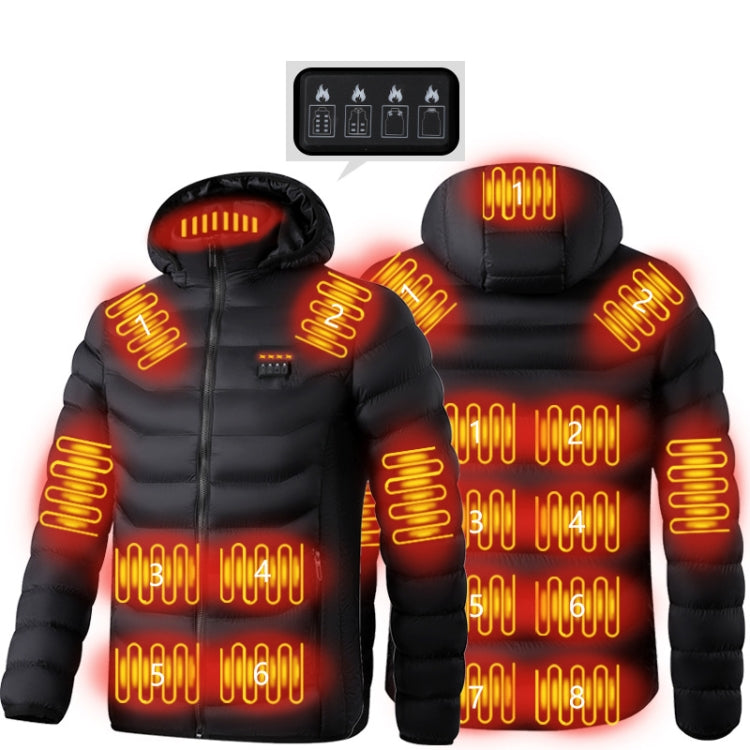 19 Zone 4 Control Black USB Winter Electric Heated Jacket Warm Thermal Jacket, Size: XXXL - Down Jackets by buy2fix | Online Shopping UK | buy2fix