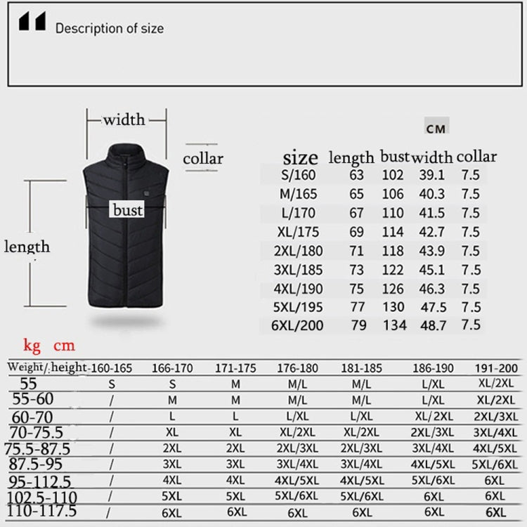 9 Area Double Control Black USB Electric Heating Undershirt Intelligent Warm Vest(5XL) - Down Jackets by buy2fix | Online Shopping UK | buy2fix