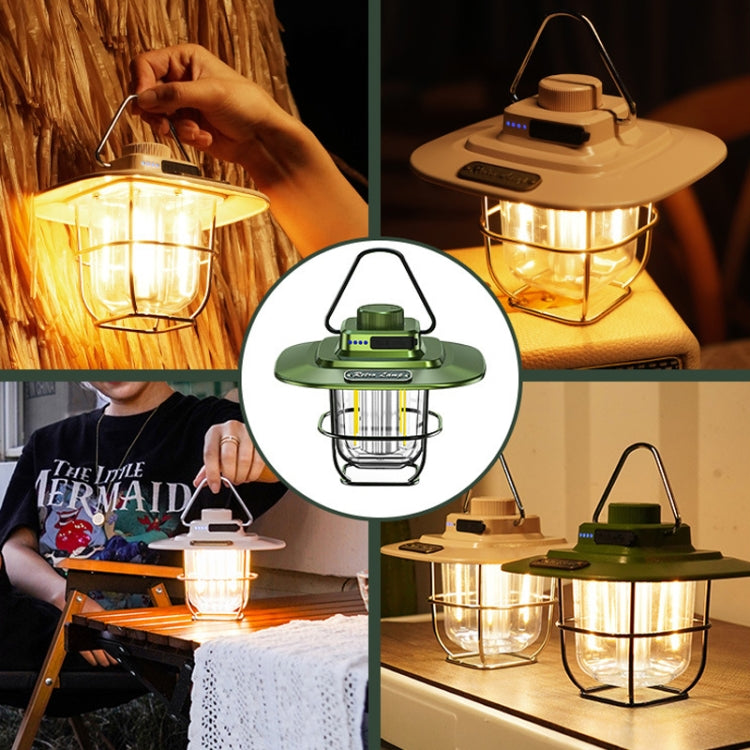 LY02 LED Retro Lantern Hand Tent Lamp USB Charging Camping Light(Black) - Camping Lighting by buy2fix | Online Shopping UK | buy2fix