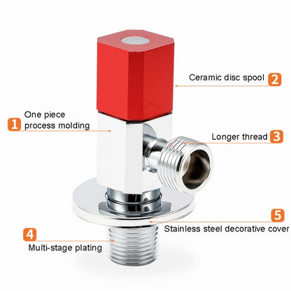 Hot and Cold Water Pipe Faucet 4 Points Water Stop Switch Valve, Style: Six-side Red Label Plastic Wheel - Faucets & Accessories by buy2fix | Online Shopping UK | buy2fix