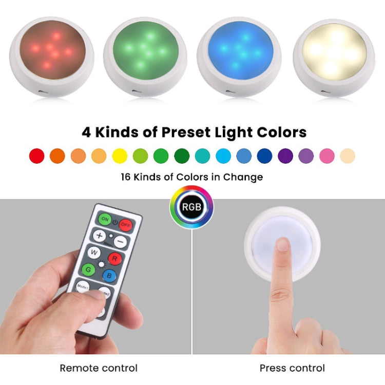 Ambience Pat Light Bedside Eye Protection Night Light, Color: RGBW Color Light Battery(3pcs No Remote Control) - Novelty Lighting by buy2fix | Online Shopping UK | buy2fix