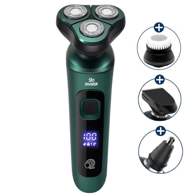 4 In 1 Smart Electric Shaver LCD Digital Display Three-head USB Rechargeable Floating Razor - Electric Shavers by buy2fix | Online Shopping UK | buy2fix