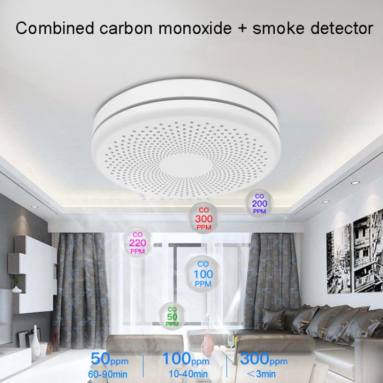 RH-WS11-W WiFi 2 In 1 Smoke Alarm Carbon Monoxide Composite Smoke Sensor - Smoke Gas Detector by buy2fix | Online Shopping UK | buy2fix