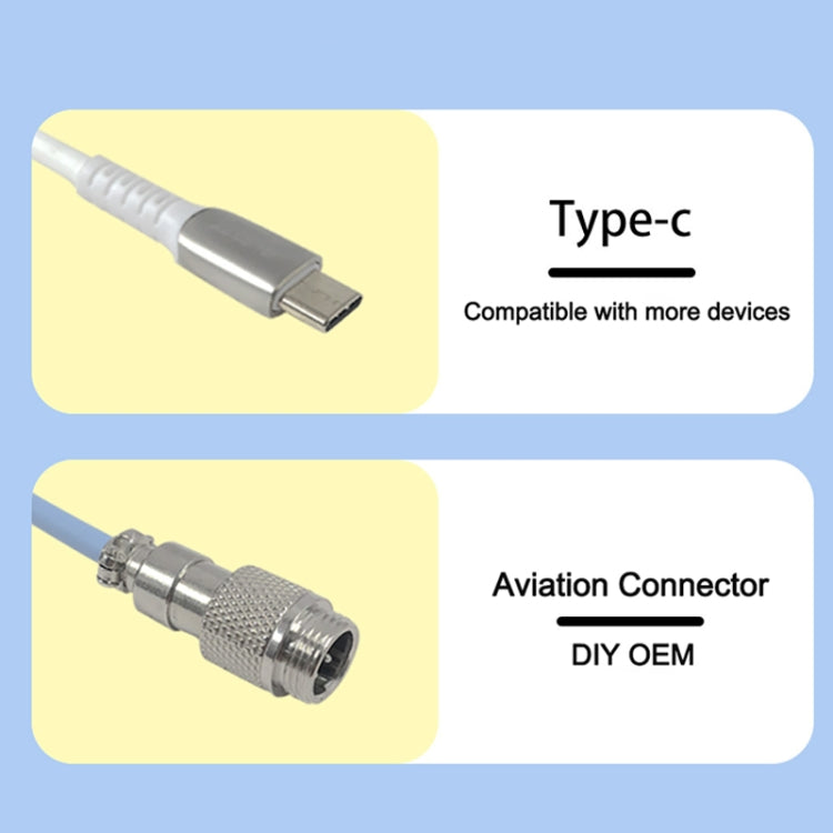 Ajazz AL60 USB To Type-C/USB-C Keyboard Extension Line Single Hole Connector, Cable Length: 2.3m(Sky Blue) - Other by Ajazz | Online Shopping UK | buy2fix