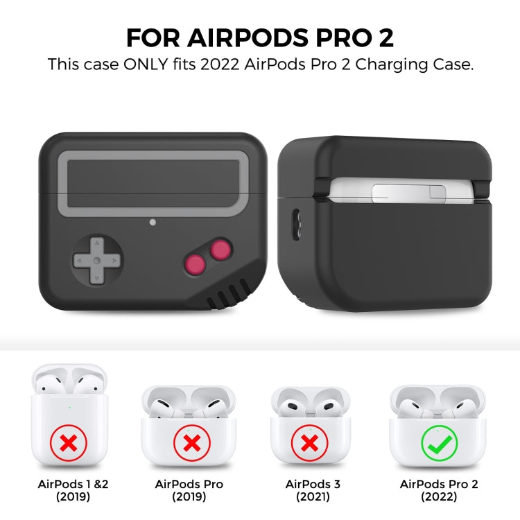 For AirPods Pro 2 AhaStyle PT-JY07 Split Silicone Cartoon Earphone Protective Case(Black) - For AirPods Pro 2 by AhaStyle | Online Shopping UK | buy2fix