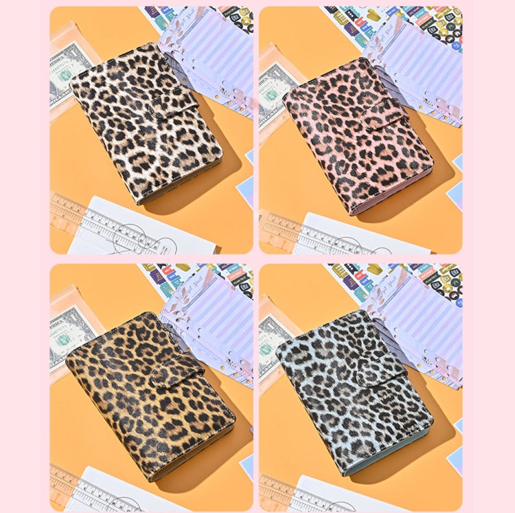 A6 Leopard Print Cash Budget Notebook  Loose Leaf Financial Management Notepad(Beige Brown) - Notebooks by buy2fix | Online Shopping UK | buy2fix