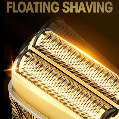 Men Electric Shaver Full Metal Body Reciprocating Shaver(Gold+Knife Net) - Electric Shavers by buy2fix | Online Shopping UK | buy2fix