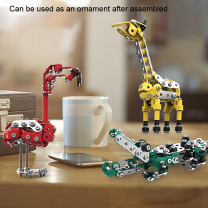 164pcs Giraffe Children Toy Metal Building Block Mechanical Handmade Assembly Animal Model - Building Blocks by buy2fix | Online Shopping UK | buy2fix