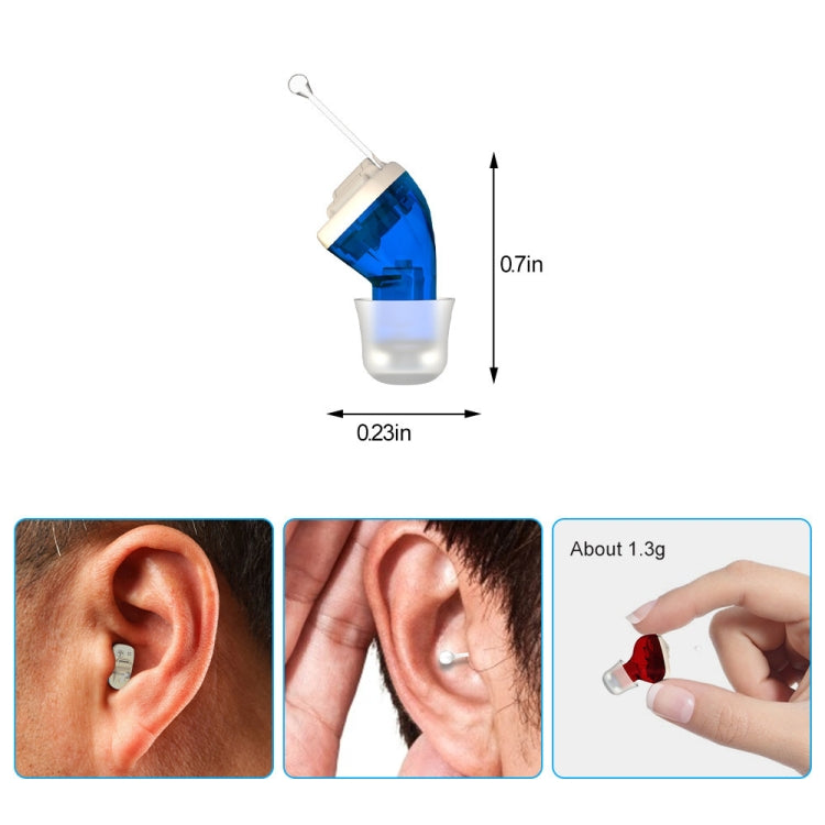 AN127 Invisible In-Ear Hearing Aid Sound Amplifier For The Elderly And Hearing Impaired(Red Right Ear) - Hearing Aids by buy2fix | Online Shopping UK | buy2fix