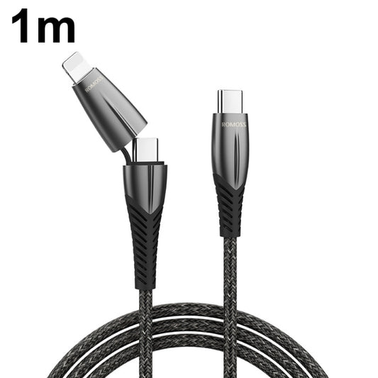 ROMOSS CB40B PD Fast Charging Cable Type-C / USB-C To Type-C/ USB-C / 8 Pin Data Cable, Size: 1m(Black) - Multifunctional Cable by ROMOSS | Online Shopping UK | buy2fix
