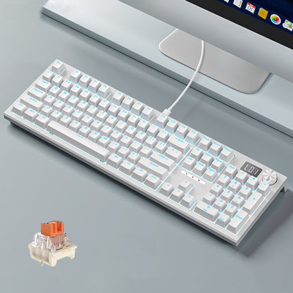 LANGTU LT104 Mechanical Keyboard Backlight Display Flexible DIY Keyboard, Style: Wired Single Mode Gold Axis (White) - Wired Keyboard by LANGTU | Online Shopping UK | buy2fix