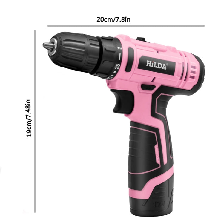 HILDA 12V Cordless Impact Drill Electrical Screwdriver, Plug: US Plug - Drill & Drill Bits by HILDA | Online Shopping UK | buy2fix