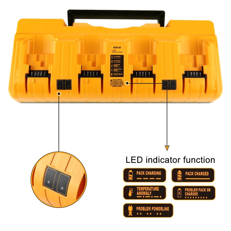 DCB104 Portable Fast Charger 12V-20V Electric Tool Lithium Battery Charger, For Dewalt DCB127 / DCB200 / DCB205 / DCB206, Plug: EU - Electric Saws & Accessories by buy2fix | Online Shopping UK | buy2fix