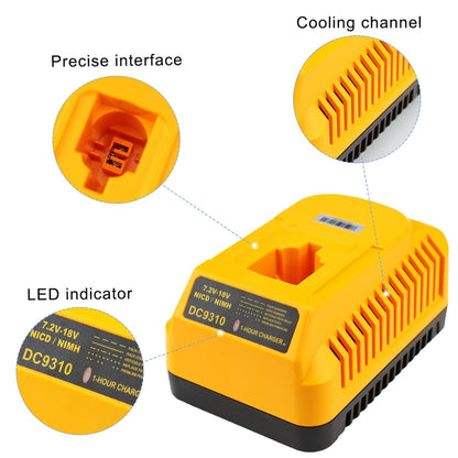 DCB9310 Fast Battery Charger for Dewalt 7.2V-18V XRP NI-CD NI-MH Battery, Plug: US - Electric Saws & Accessories by buy2fix | Online Shopping UK | buy2fix