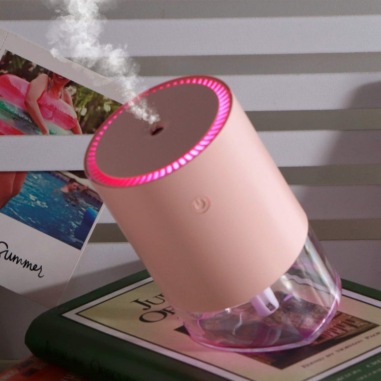 350ml Ultrasonic Air Humidifier Mini Angle Adjustment Car Air Purifier, Spec: 800 mAh Pink - Air Purifiers & Accessories by buy2fix | Online Shopping UK | buy2fix