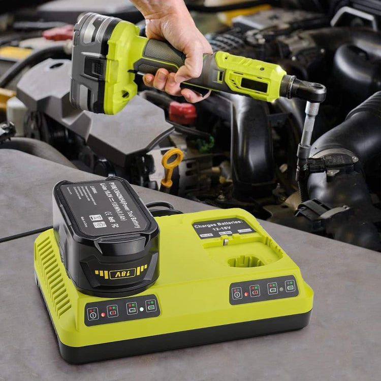 For RYOBI P108 / P117 12-18V Lithium Nickel Battery Dual Port Charger, Plug: UK - Electric Saws & Accessories by buy2fix | Online Shopping UK | buy2fix