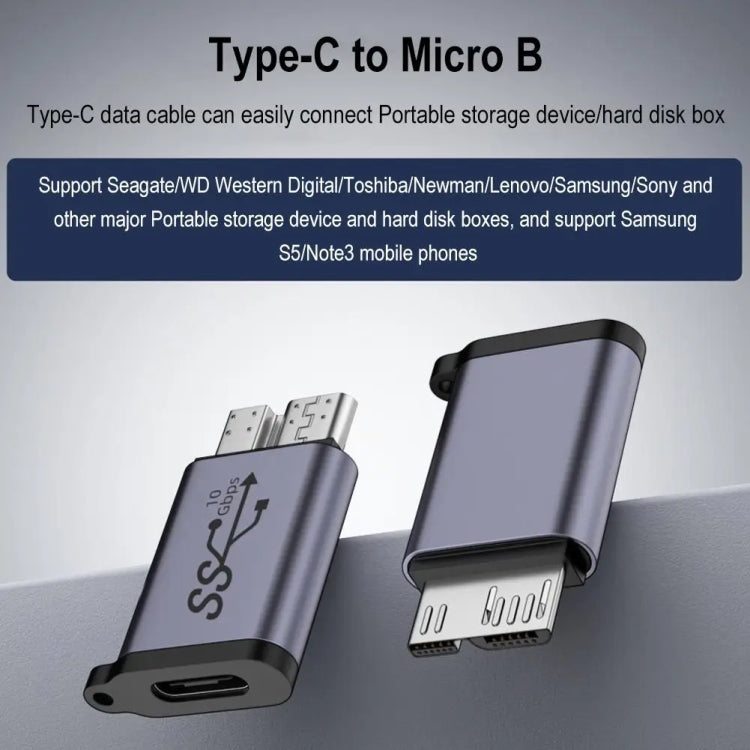 Type-C Female Transfer Micro B Male Adapter USB Link HDD Enclosure Interface Converter - Cable & Adapters by buy2fix | Online Shopping UK | buy2fix