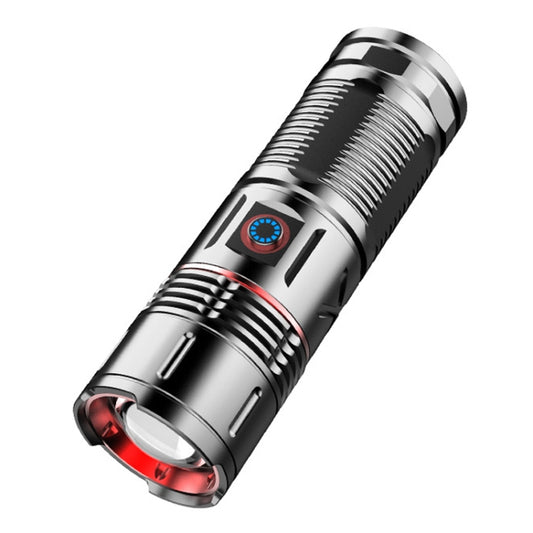 Outdoor White Laser Type-C Charging Telescopic Zoom Flashlight with Power Bank Function(Black) - LED Flashlight by buy2fix | Online Shopping UK | buy2fix