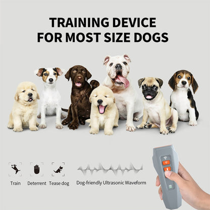 LED Flashing Light Handheld Ultrasonic Bark Arrester Frequency Conversion Dog Training Device(Black+Orange) - Training Aids by buy2fix | Online Shopping UK | buy2fix