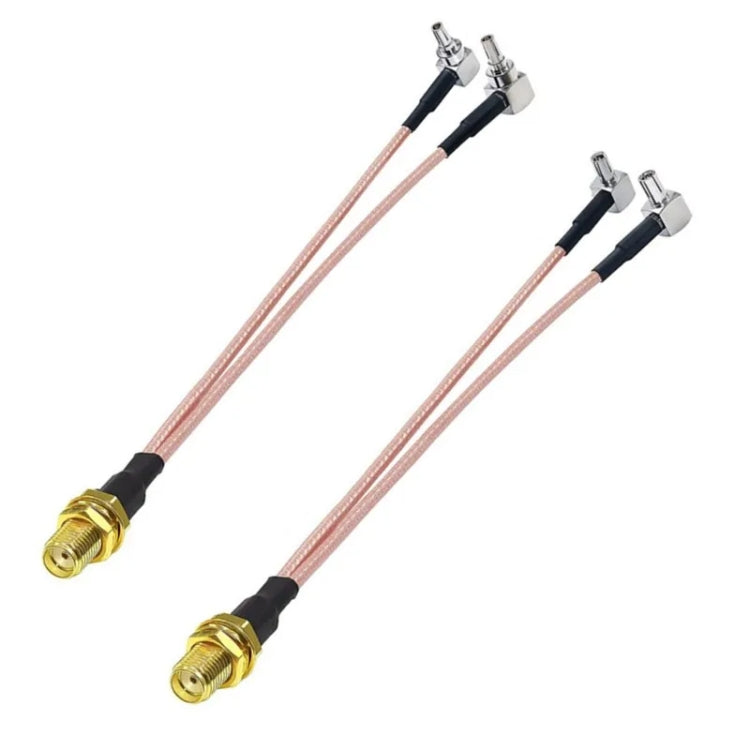 RP-SMA Female To 2 CRC9 R WiFi Antenna Extension Cable RG316 Extension Adapter Cable(30cm) - Connectors by buy2fix | Online Shopping UK | buy2fix