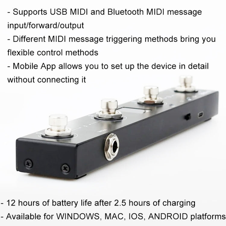 M-VAVE MIDI Bluetooth Controller MIDI Pedal Page Turner Multifunctional Musical Instrument Accessories - Guitar Tuner by M-VAVE | Online Shopping UK | buy2fix