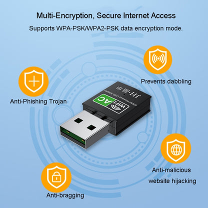 JINGHUA 150M Dual-Band Wireless Network Card Computer External 2.4G/5G USB WiFi Receiver Transmitter - USB Network Adapter by JINGHUA | Online Shopping UK | buy2fix