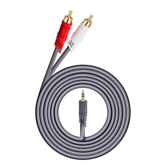 JINGHUA 3.5mm To 2RCA Audio Cable Game Console Outdoor Audio Connection Cable, Size: 1.5m(Grey) - RCA Cable by JINGHUA | Online Shopping UK | buy2fix