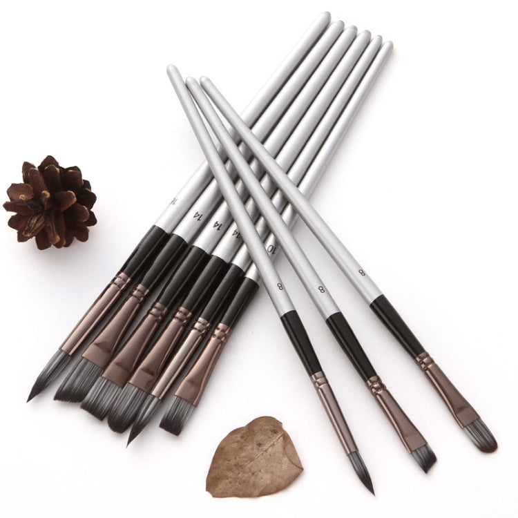 ZHU TING 24pcs /Set Nylon Bristle Paintbrush Set Painting Watercolor Brushes With Cloth Bag(Silver Gray Rod) - Art Supplies by ZHU TING | Online Shopping UK | buy2fix