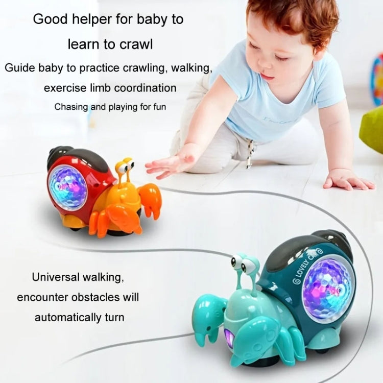 Crawling Hermit Crab Educational Electrical Toys Universal Music Light Projection Cartoon Children Toys(Orange) - Electronic Pets by buy2fix | Online Shopping UK | buy2fix