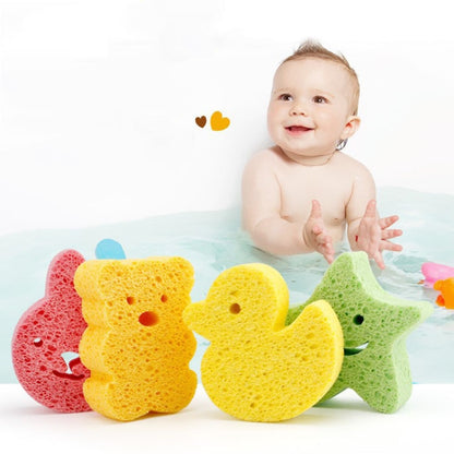 Baby Bathing Wood Pulp Sponge Cute Cartoon Soft Bath Sponge Bath Scrubber, Model: Little Star - Bath Brushes & Sponges by buy2fix | Online Shopping UK | buy2fix