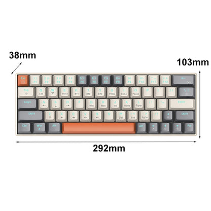 T-WOLF T60 63 Keys Office Computer Gaming Wired Mechanical Keyboard, Color: Color-matching B - Wired Keyboard by T-WOLF | Online Shopping UK | buy2fix