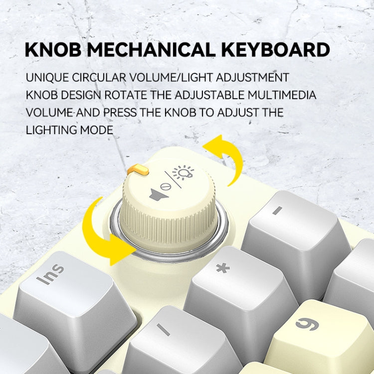 T-WOLF T50 97-keys RGB Luminous Color-Matching Game Mechanical Keyboard with Knob, Color: Black B - Wired Keyboard by T-WOLF | Online Shopping UK | buy2fix