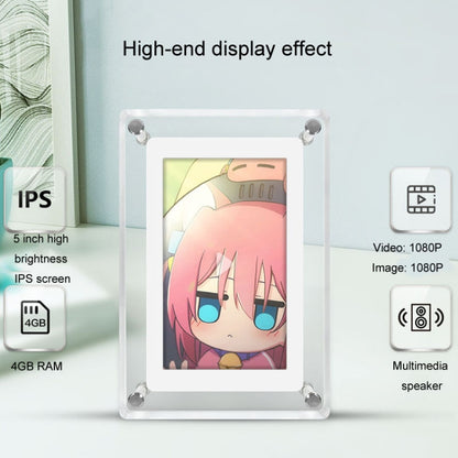 5 Inch HD Digital Photo Frame Crystal Advertising Player 1080P Motion Video Picture Display Player(EU Plug) - 1.5-7.0 inch by buy2fix | Online Shopping UK | buy2fix