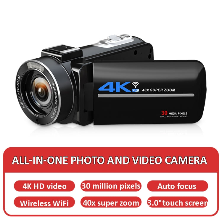 AF5 40X Zoom Digital Camera With 3.0-Inch IPS Touch Screen With Hood + Microphone + Wide-angle Lens - Video Cameras by buy2fix | Online Shopping UK | buy2fix