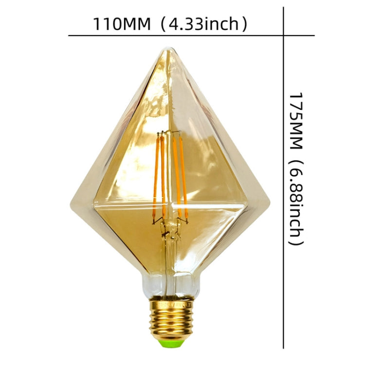 E27 Screw Port LED Vintage Light Shaped Decorative Illumination Bulb, Style: Diamond Gold(220V 4W 2700K) - LED Blubs & Tubes by buy2fix | Online Shopping UK | buy2fix