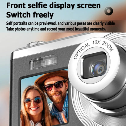 4K HD Optical Zoom Digital Camera 60MP Dual Screen Selfie Camera, No Memory(Black) - Video Cameras by buy2fix | Online Shopping UK | buy2fix