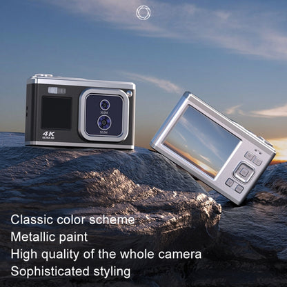 4K HD Optical Dual Lens Digital Camera 50MP Dual Screen Selfie Camera, No Memory(White) - Video Cameras by buy2fix | Online Shopping UK | buy2fix