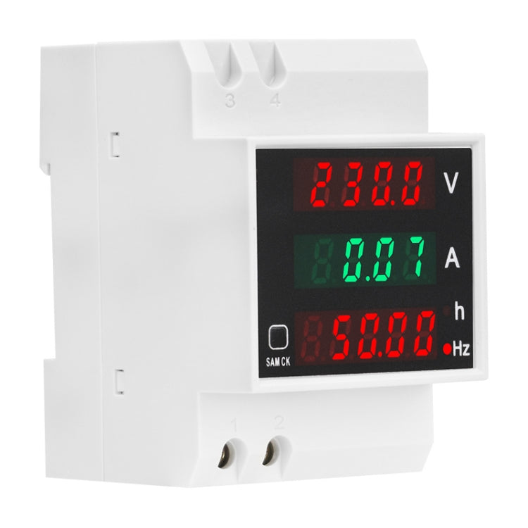 SINOTIMER SDM007 Din Rail AC Voltage Current Totalized Time Frequency Digital Display Meter - Current & Voltage Tester by SINOTIMER | Online Shopping UK | buy2fix