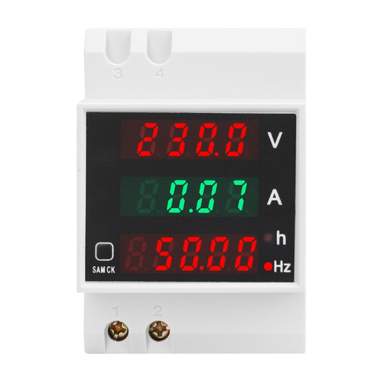 SINOTIMER SDM007 Din Rail AC Voltage Current Totalized Time Frequency Digital Display Meter - Current & Voltage Tester by SINOTIMER | Online Shopping UK | buy2fix