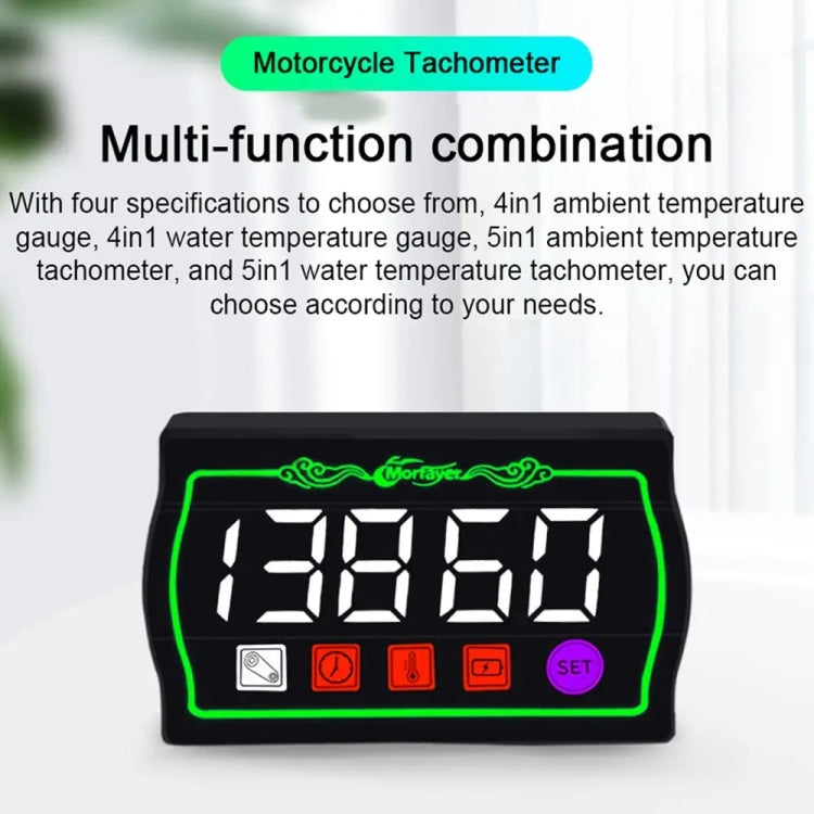 4 in 1 Ambient Temperature Gauge Morfayer Locomotive Intelligent Multi-function Tachometer - Electrical Instruments by Morfayer | Online Shopping UK | buy2fix