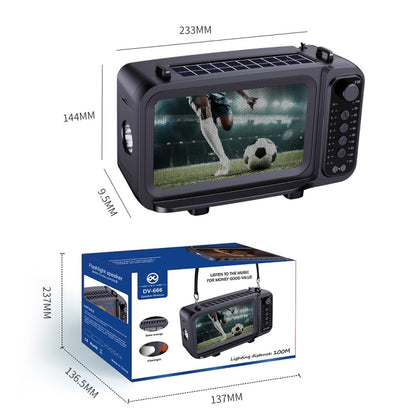 DV-666 Desktop Portable Solar Bluetooth Speaker Card FM Radio With Flashlight(Sports Car) - Radio Player by buy2fix | Online Shopping UK | buy2fix