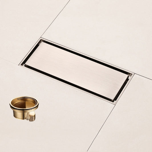 All Copper Brushed Anti-Odor Floor Drain Gravity Copper Core Bathroom Floor Drain, Specification: 8x20cm Long Invisible Medium Drain - Drain Strainers by buy2fix | Online Shopping UK | buy2fix